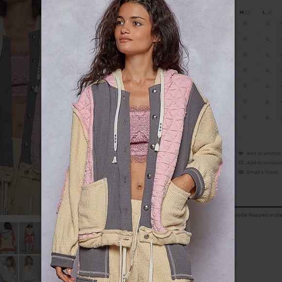 POL “ Chicago 10 “ POL Quilted Thermal Jacket with Waist String and Hood SR73 - Picture 2 of 5